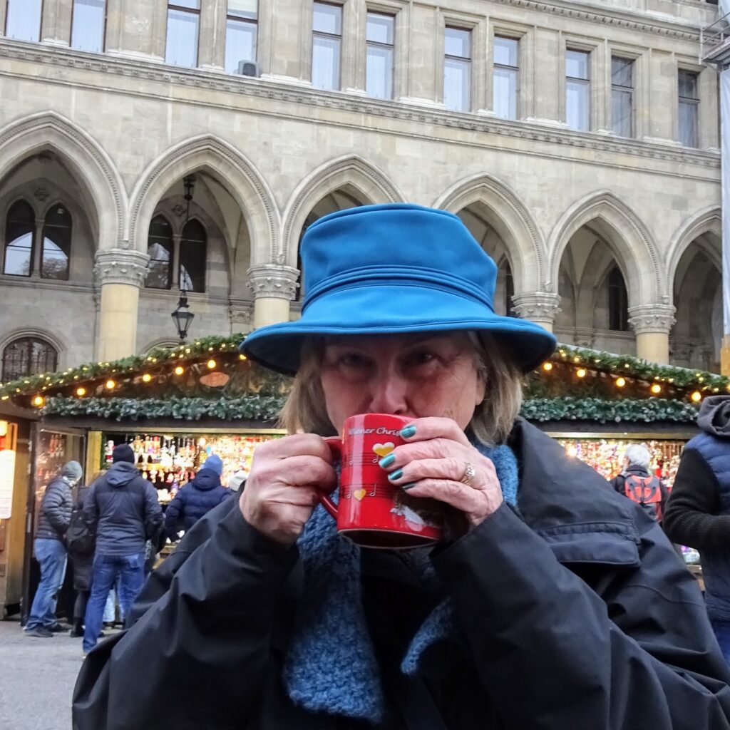 Dawn sipping Gluwhein in Vienna